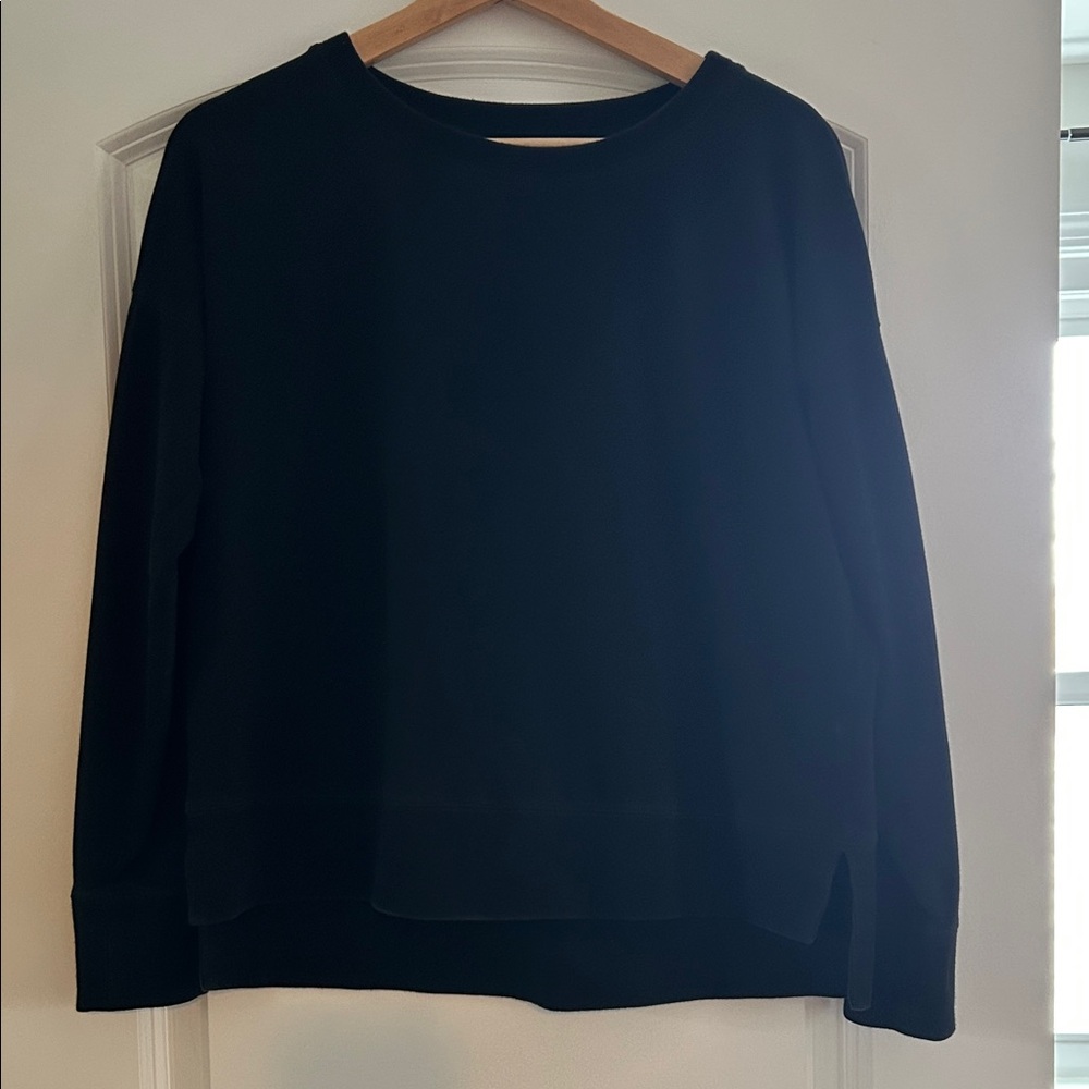 Eileen Fisher Black Crewneck Sweatshirt Top